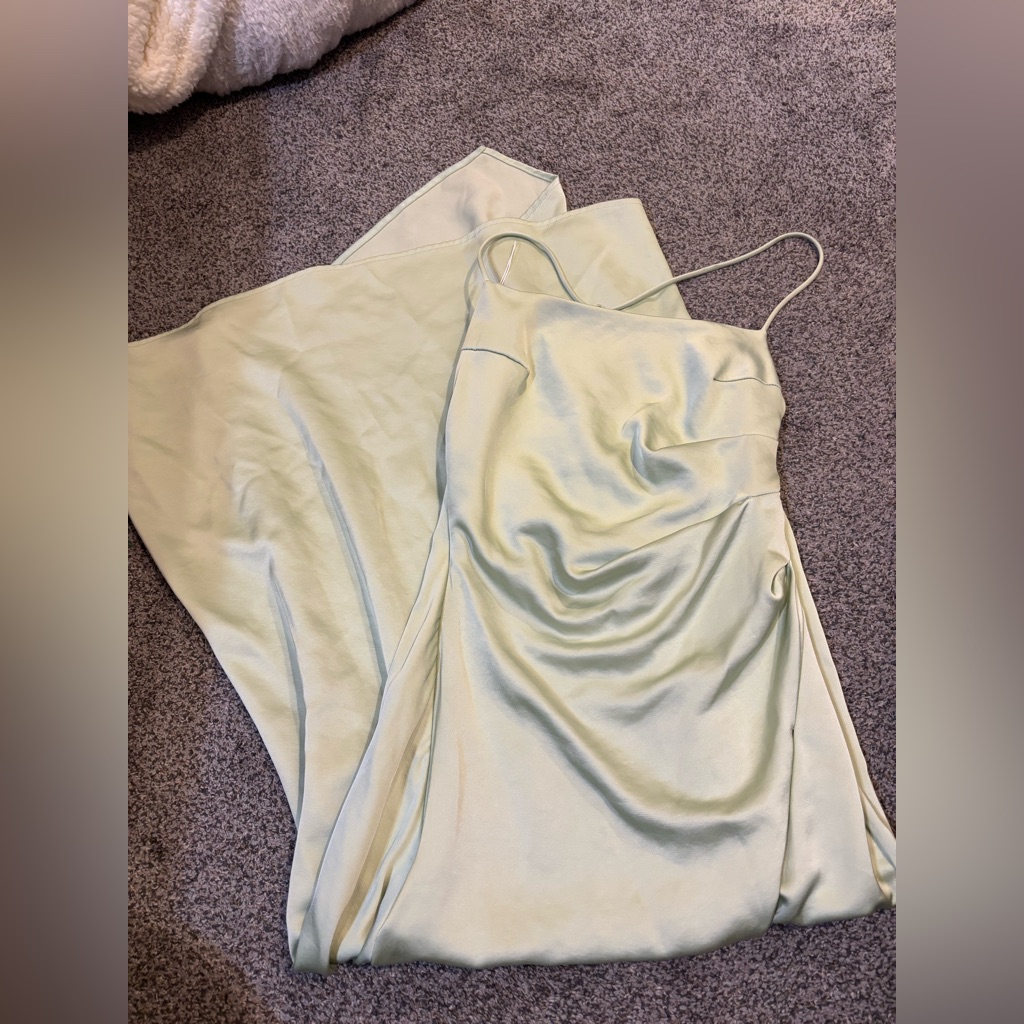 Significant Other Light Green Satin Dress